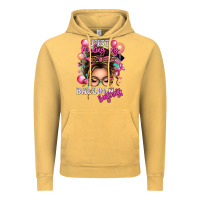 Vintage Mustard just minding my balloon business messy bun Vintage Hoodie - texasbilliewilder