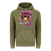 Vintage Olive just minding my balloon business messy bun Vintage Hoodie - texasbilliewilder