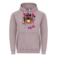 Vintage Zinc just minding my balloon business messy bun Vintage Hoodie - texasbilliewilder