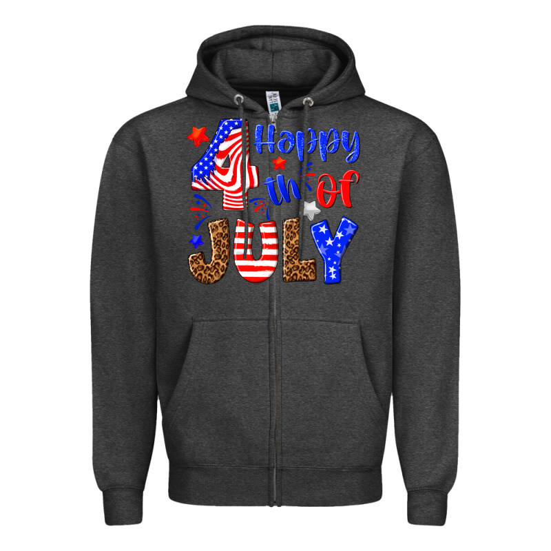 Happy 4th Of July Zipper Hoodie by NancyCooperArtShop | Teevron