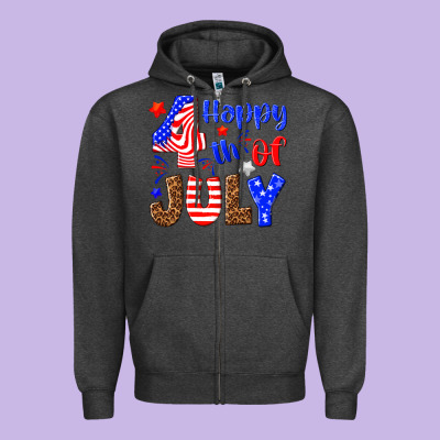 Happy 4th Of July Zipper Hoodie Designed By Nancycooperartshop