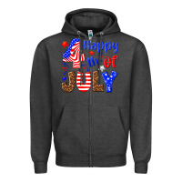 Charcoal Heather happy 4th of july Zipper Hoodie - NancyCooperArtShop