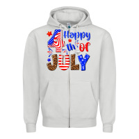 Dove Grey happy 4th of july Zipper Hoodie - NancyCooperArtShop