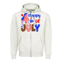 Oatmeal Heather happy 4th of july Zipper Hoodie - NancyCooperArtShop