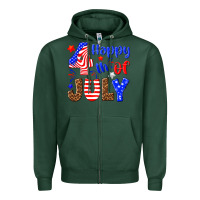 Sports Green happy 4th of july Zipper Hoodie - NancyCooperArtShop