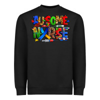 Black ausome autism nurse Heavyweight Sweatshirt - Zillion Design Studio