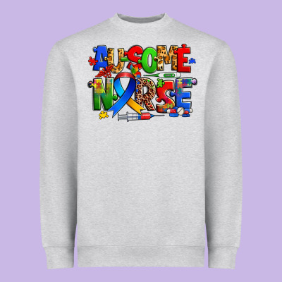 Ausome Autism Nurse Heavyweight Sweatshirt Designed By Zillion Design Studio