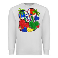 Dove Grey dominican repuclic hearts Premium Sweatshirt - NancyCooperArtShop