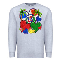 Heather Grey dominican repuclic hearts Premium Sweatshirt - NancyCooperArtShop