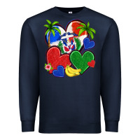 Navy dominican repuclic hearts Premium Sweatshirt - NancyCooperArtShop