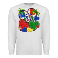 Oatmeal Heather dominican repuclic hearts Premium Sweatshirt - NancyCooperArtShop