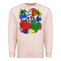 Pale Pink dominican repuclic hearts Premium Sweatshirt - NancyCooperArtShop