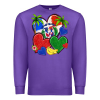 Purple dominican repuclic hearts Premium Sweatshirt - NancyCooperArtShop