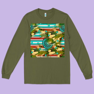Camouflage Serape Gemstone Seamless Pattern Long Sleeve Tee Designed By Bundleandbundleshop