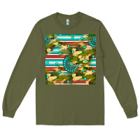 Army Green camouflage serape gemstone seamless pattern Long Sleeve Tee - BundleAndBundleShop