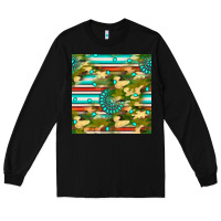 Black camouflage serape gemstone seamless pattern Long Sleeve Tee - BundleAndBundleShop