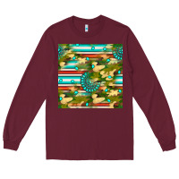 Burgundy camouflage serape gemstone seamless pattern Long Sleeve Tee - BundleAndBundleShop
