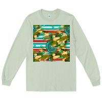 Matcha camouflage serape gemstone seamless pattern Long Sleeve Tee - BundleAndBundleShop