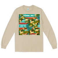 Mushroom camouflage serape gemstone seamless pattern Long Sleeve Tee - BundleAndBundleShop