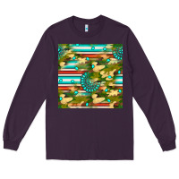 Plum camouflage serape gemstone seamless pattern Long Sleeve Tee - BundleAndBundleShop
