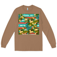 Toasted Coconut camouflage serape gemstone seamless pattern Long Sleeve Tee - BundleAndBundleShop