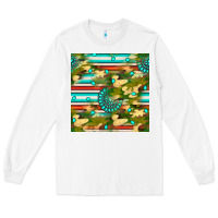 White camouflage serape gemstone seamless pattern Long Sleeve Tee - BundleAndBundleShop