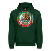 Forest Green Mexico Coat of Arms Urban Hoodie - texasbilliewilder