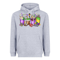 Heather Grey mardi gras coffee cups Heavyweight Hoodie - MaliasSmallBusiness