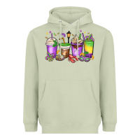 Matcha mardi gras coffee cups Heavyweight Hoodie - MaliasSmallBusiness