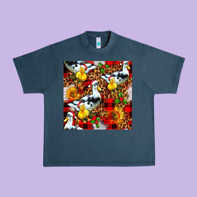 Christmas Leopard Duck Urban Heavy Tee Designed By Fadigitalartstudio