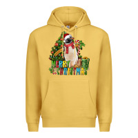 Antique Gold Merry Christmas Penguin Premium Hoodie - LillyAllenDesigns