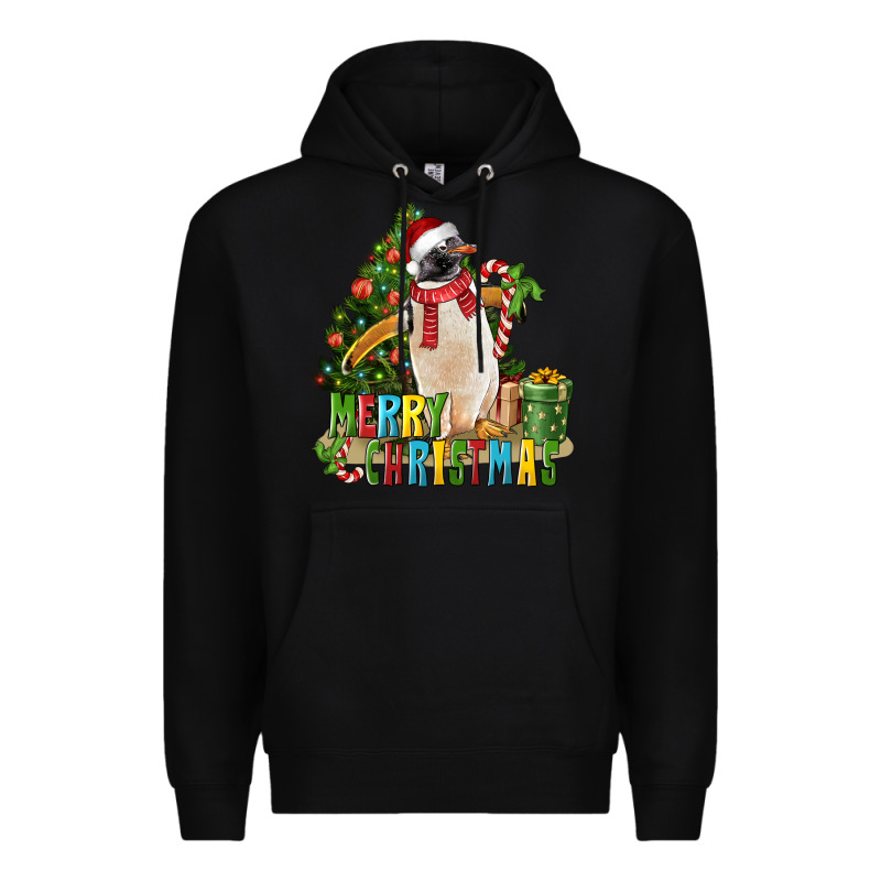 Merry Christmas Penguin Premium Hoodie by LillyAllenDesigns | Teevron