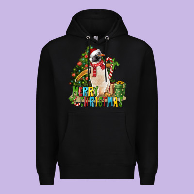 Merry Christmas Penguin Premium Hoodie Designed By Lillyallendesigns