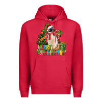 Cardinal Merry Christmas Penguin Premium Hoodie - LillyAllenDesigns