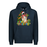 Navy Merry Christmas Penguin Premium Hoodie - LillyAllenDesigns