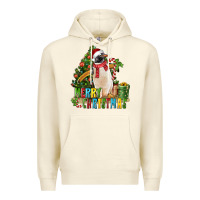 Sandshell Merry Christmas Penguin Premium Hoodie - LillyAllenDesigns