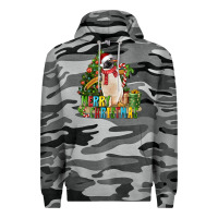 Slate Camo Merry Christmas Penguin Premium Hoodie - LillyAllenDesigns