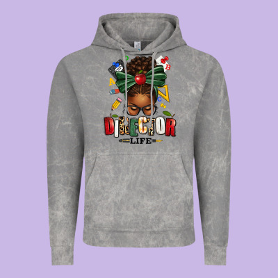 Director Life Afro Messy Bun Vintage Hoodie Designed By Texasbilliewilder