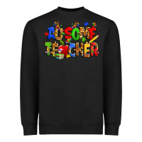 Black ausome autism teacher Heavyweight Sweatshirt - Zillion Design Studio