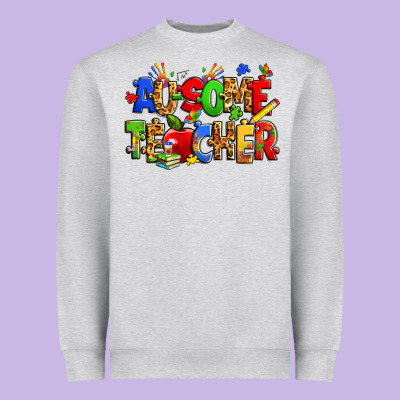 Ausome Autism Teacher Heavyweight Sweatshirt Designed By Zillion Design Studio