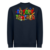 Navy ausome autism teacher Heavyweight Sweatshirt - Zillion Design Studio