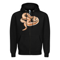Black Rosy Boa Snake Illustrations Zipper Hoodie - LillyAllenDesigns