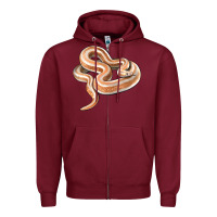 Burgundy Rosy Boa Snake Illustrations Zipper Hoodie - LillyAllenDesigns