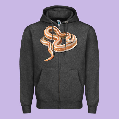 Rosy Boa Snake Illustrations Zipper Hoodie Designed By Lillyallendesigns