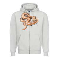 Dove Grey Rosy Boa Snake Illustrations Zipper Hoodie - LillyAllenDesigns