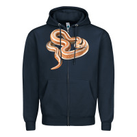 Navy Rosy Boa Snake Illustrations Zipper Hoodie - LillyAllenDesigns