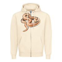 Sandshell Rosy Boa Snake Illustrations Zipper Hoodie - LillyAllenDesigns