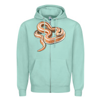 Seafoam Rosy Boa Snake Illustrations Zipper Hoodie - LillyAllenDesigns