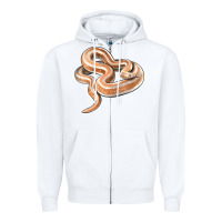 White Rosy Boa Snake Illustrations Zipper Hoodie - LillyAllenDesigns