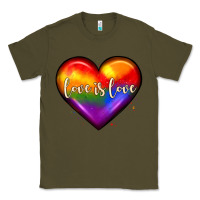 Army Green love is love heart Classic Tee - JahusDesignShop